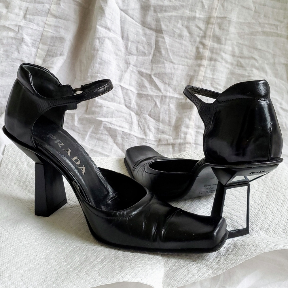 Vintage Prada heels mirror sculptural